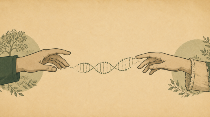Illustration of connecting with German relatives through DNA matching