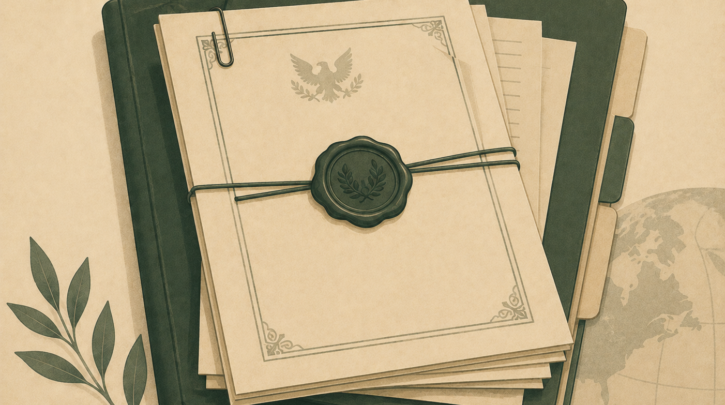Illustration of documents required for a German citizenship by descent application