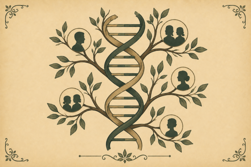 Illustration of DNA testing for German ancestry research